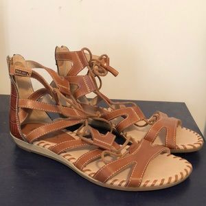 Brown Leather Gladiator Sandals